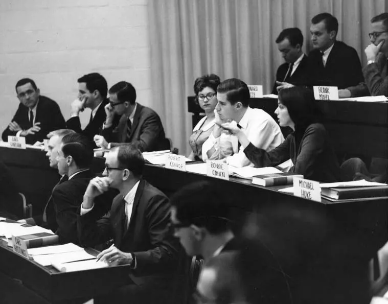 MBA students in classroom, ca. 1967