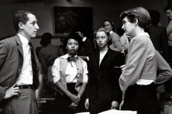 HBS Professor Paul Lawrence with Management Training Program students, ca. 1950