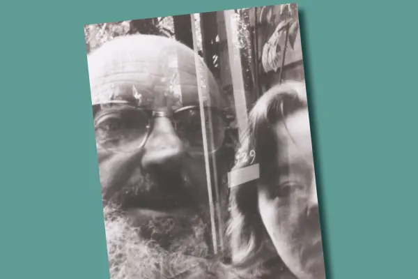 Ansel Adams and Gerry Sharpe, test photograph by Ansel Adams, 1958
