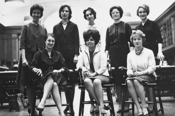 First 8 women admitted to first year of MBA program, 1963