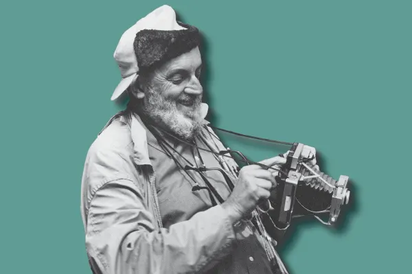 Ansel Adams with Polaroid camera