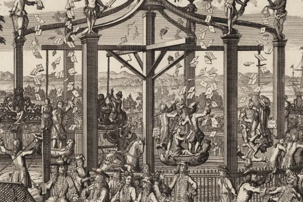 Engraving of eighteenth century men 