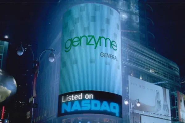Digital display on building reading genzyme GENERAL Listed on NASDAQ