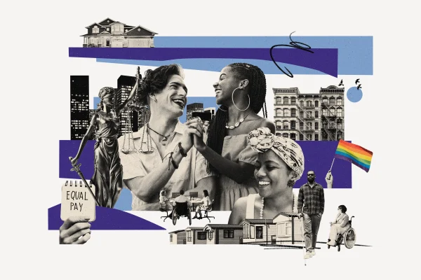A collage showing images representing diversity and inclusion. 