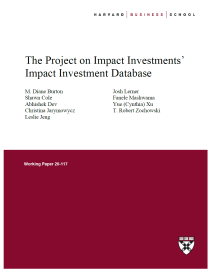 Impact Investments Harvard Business School