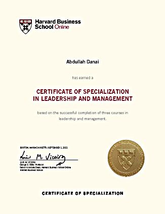 Certificate of Specialization