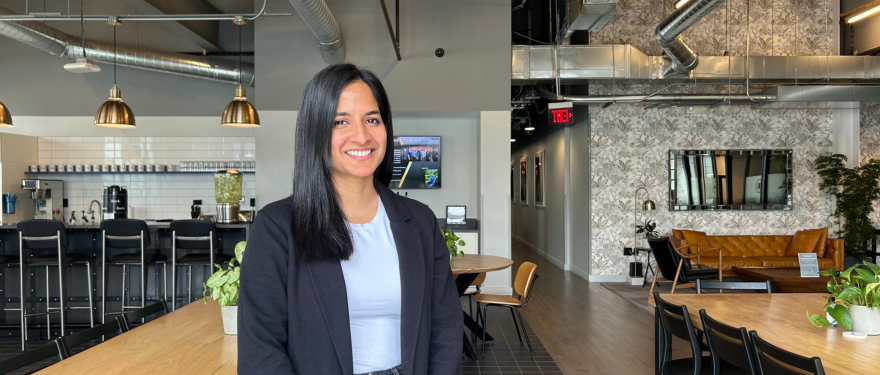 Amal Tariq at her internship's office space.