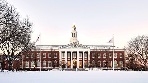 Harvard Busiess School in the winter