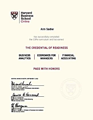 Credential of Readiness